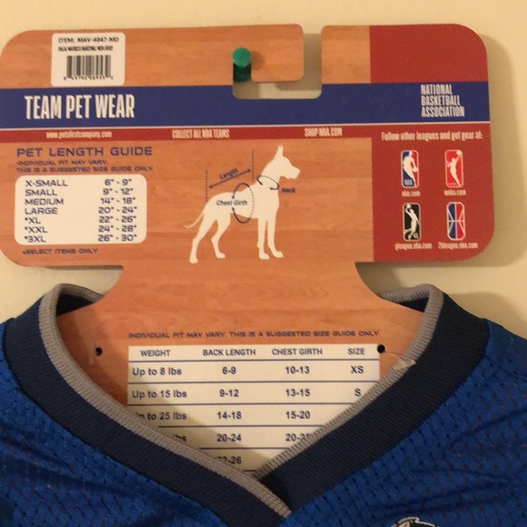 Dallas Mavericks NBA #01 Pets First Dog Jersey - Picture 5 of 7